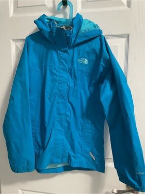 The North Face Kids Bright Turquoise Hooded Rain Jacket